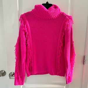 Lou & Grey Loft Pink Fringe Sweater